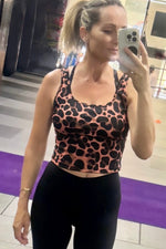 Leopard print singlet eco activewear 