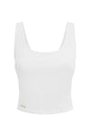 Chloe White Cropped Singlet Lyocell