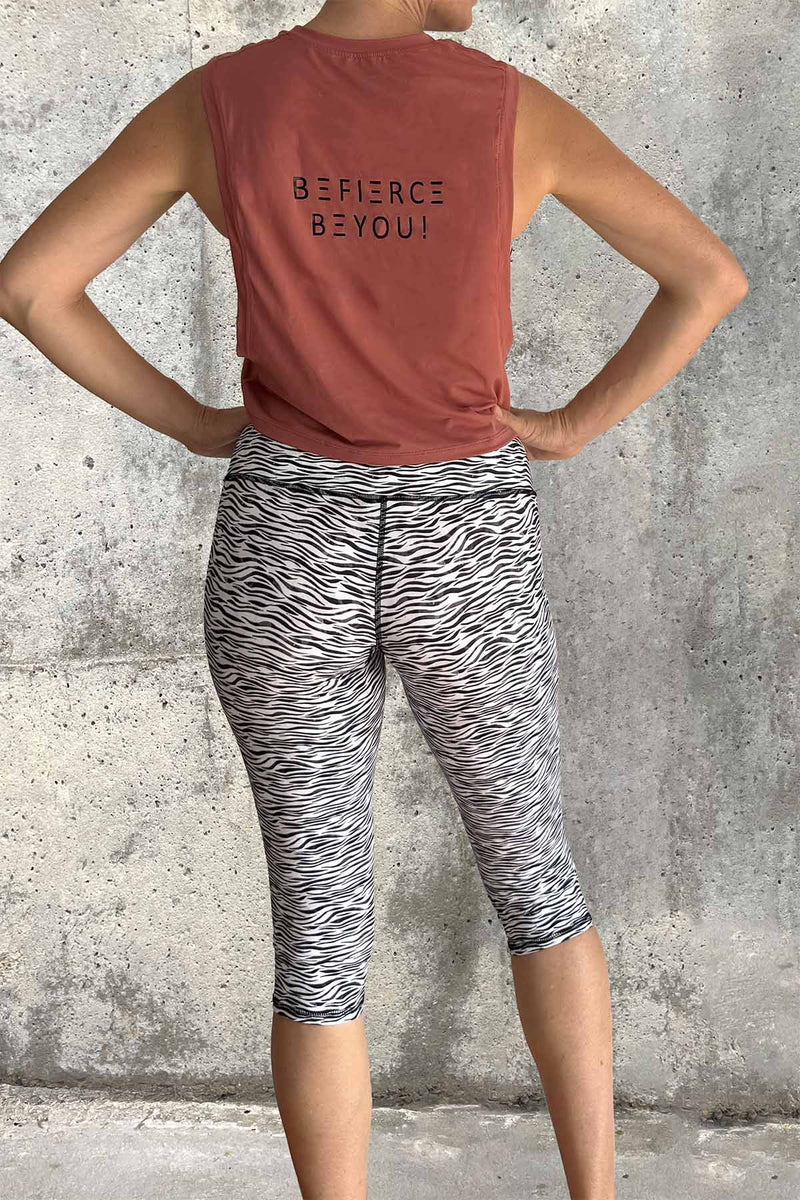 tiger print capri tights