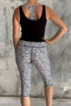 tiger print 3/4 leggings with pocket